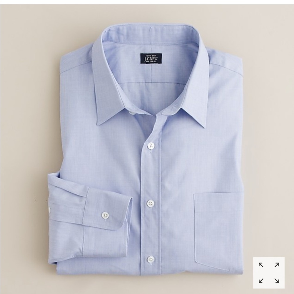 J. Crew point collar 120s 2 ply dress shirt